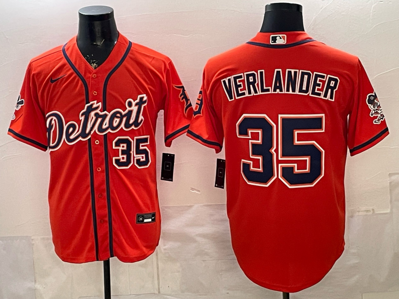 Men Detroit Tigers #35 Verlander orange Game Nike MLB Jersey03210010->->MLB Jersey